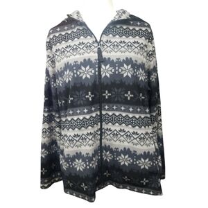 Laura Scott Fleece Jacket Black and Gray